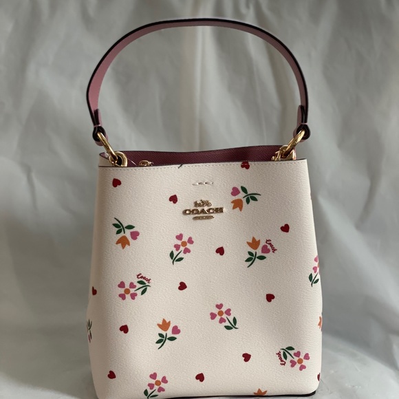 Coach Small Town Bucket Bag With Heart Petal Print - Picture 5 of 13